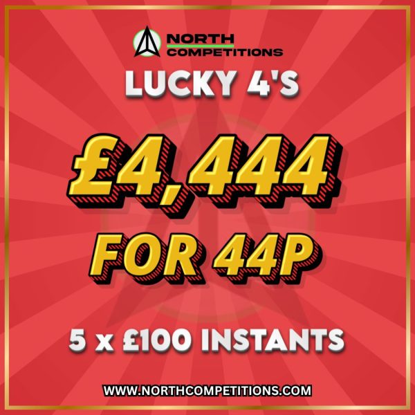 Lucky 4's - £4,444 for 44p