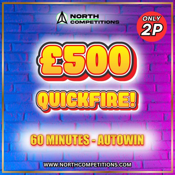 £500 FOR 2P QUICKFIRE - 60 MINS ONLY