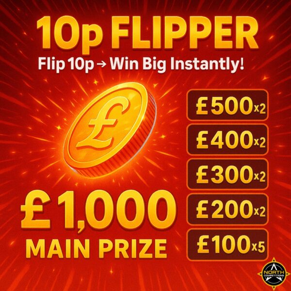 10P Flipper! £1,000 Main Prize