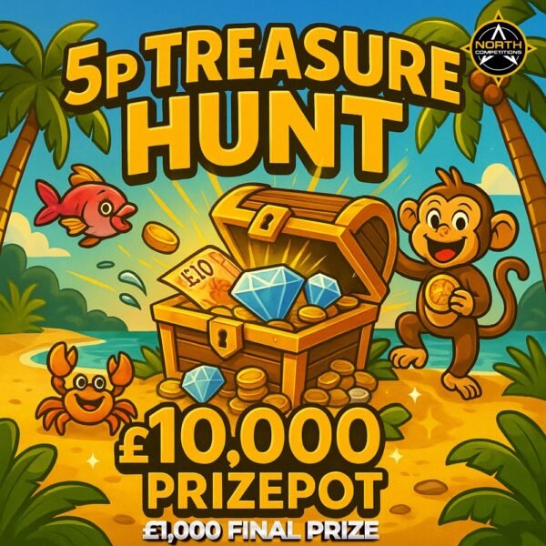 5p Treasure Hunt - Find A Diamond To Win £750 (£1,000 end prize)