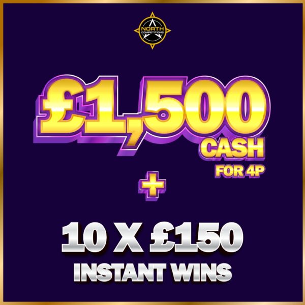 £1,500 + 10 X £150 Instant Wins 15.07