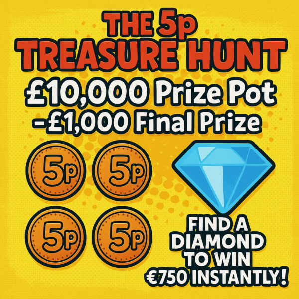 5p Treasure Hunt - Find A Diamond To Win £750 (£1,000 end prize) 11.07