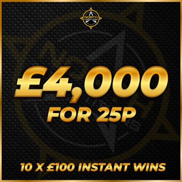 £4,000 for 25p + 10 x £100 Instant Wins 07.08