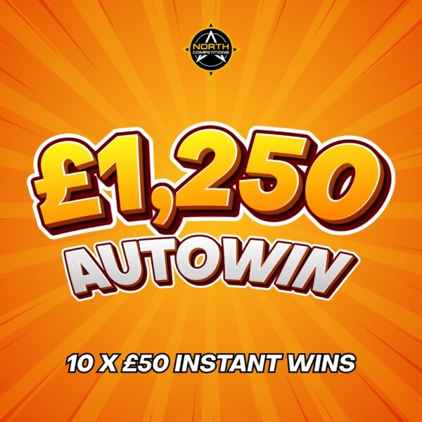 £1,250 for 3p Autowin +10 Instant Wins 13.08